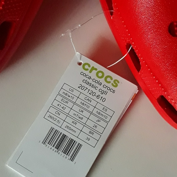 (New) RARE Crocs Coca Cola Clogs & Crocs Coca Cola Can Jibbitz (M8/W10) - Picture 8 of 9